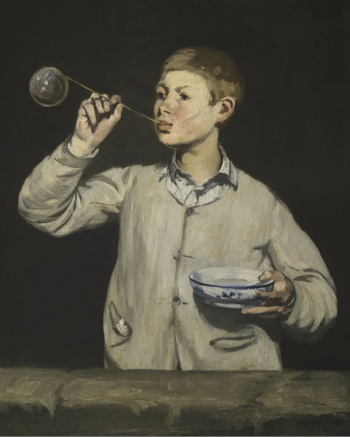 吹泡泡的少年